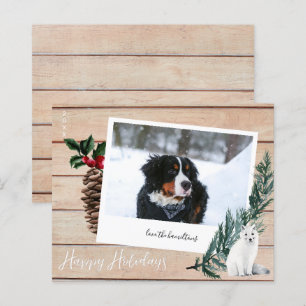Budget Happy Holidays Wood, Dog & Instant Photo