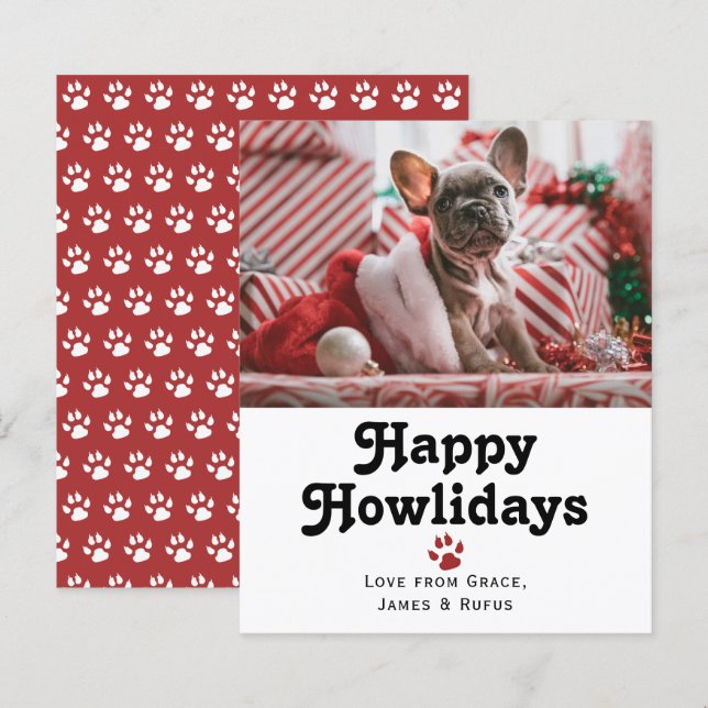BUDGET Happy Howlidays Pet Dog Christmas Holiday (Front/Back)
