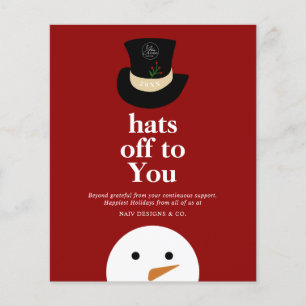 BUDGET Hats Off To You Snowman Red Company Logo