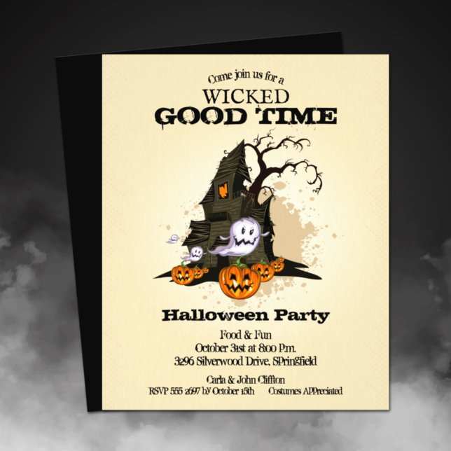 Budget Haunted House Halloween Flyer (Printed on affordable THIN 80 lb flyer paper - heavier paper available in our collection.)