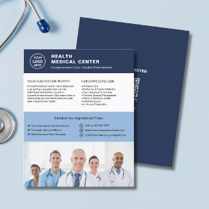 Budget Healthcare Clinic Doctor Logo QR Code Flyer