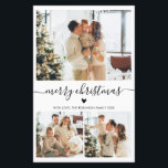Budget Heart Script 3 Photo Collage Christmas Card<br><div class="desc">Budget Elegant Modern Black and White Heart Script 3 Photo Collage Merry Christmas Script Holiday Thin Card. Note: thinner than postcard! This festive, minimal three (3) photo holiday card template features a pretty photo collage, a little doodle heart and says Merry Christmas! The „Merry Christmas” greeting text is written in...</div>