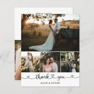 Budget Heart Script Photo Wedding Thank You