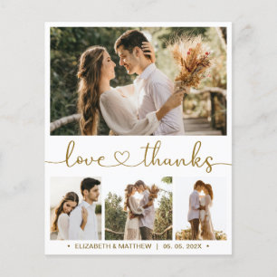 Budget Heart Script Photo Wedding Thank You Card