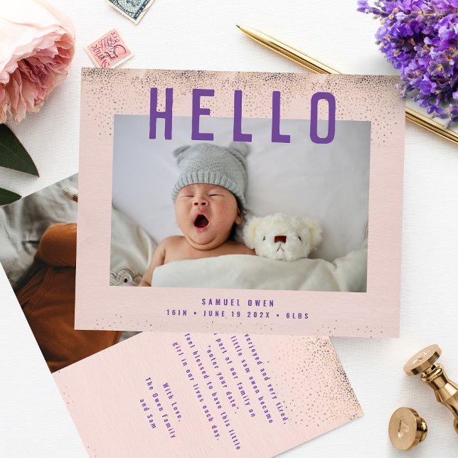 Budget Hello Photo Birth Baby Birth Announcement Flyer (Creator Uploaded)