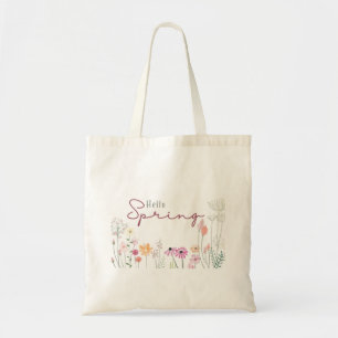 Budget Hello Spring Botanical Tote Bag 
