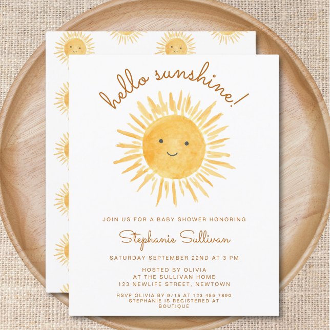 Budget Hello Sunshine Baby Shower Invitation (Creator Uploaded)