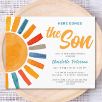 Budget Here Comes the Son Baby Shower Invitation