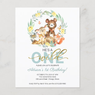 Budget He's A Wild One First Birthday Invitation