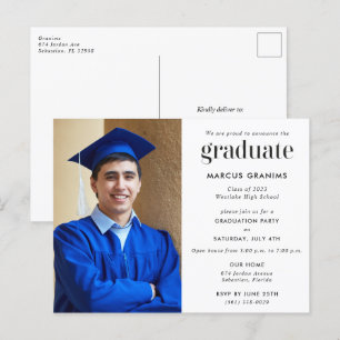 Budget High School Graduation Party Invitation  Postcard