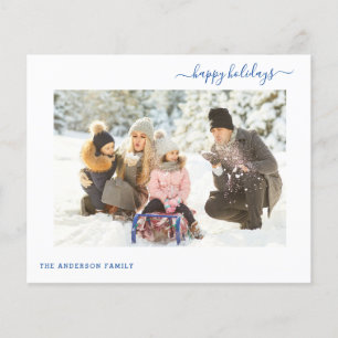 Budget Holiday 2 Photo Modern Minimal 2024 Card