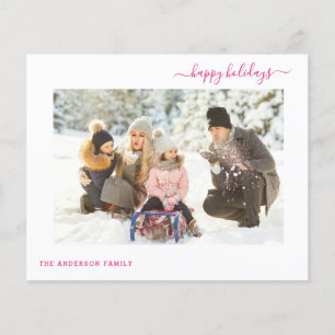 Budget Holiday 2 Photo Modern Minimal 2024 Card