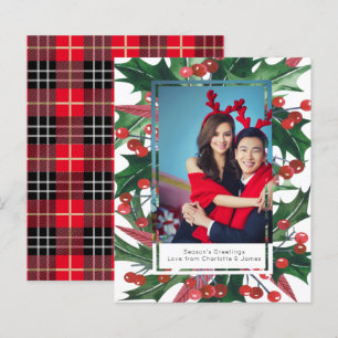 BUDGET Holiday Holly Photo Frame Personalised