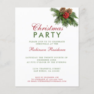 Budget holly berries pine red green Christmas