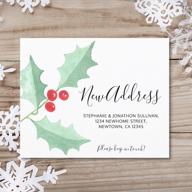 Budget Holly New Address Moving Announcement Card (Creator Uploaded)