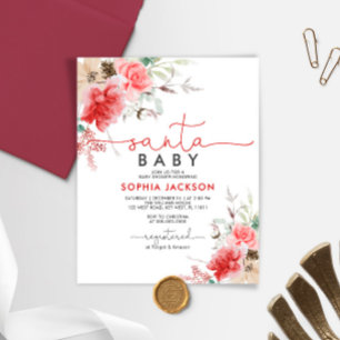 Budget Holy Christmas Santa Baby Shower Invitation