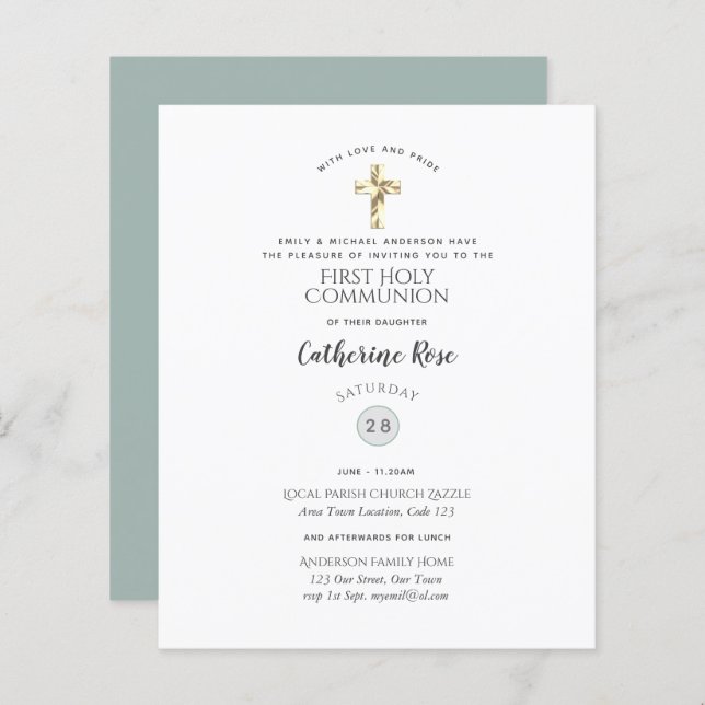 Budget Holy Communion Baptism ANY Invites FLYERS (Front/Back)