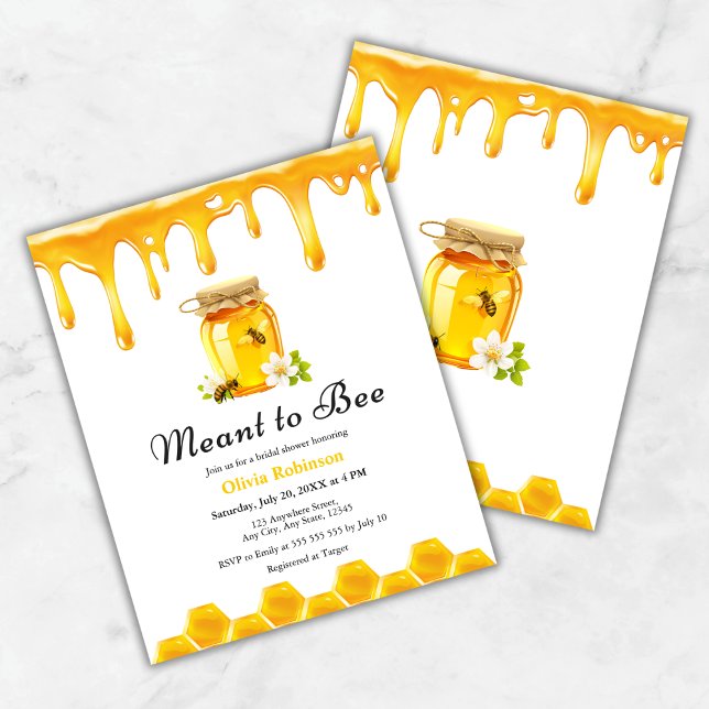 Budget Honey Meant to Bee Bridal Shower Invite  (Budget Yellow Honey Meant to Bee Bridal Shower Invitation   )