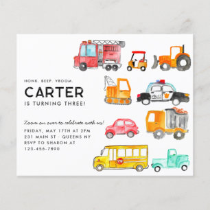 Budget Honk Beep Vroom Transportation Kid Birthday Flyer