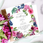Budget Hot Pink & Navy Blue Floral Wedding<br><div class="desc">Save money on invitations with this smaller invitation that has an option for envelopes.  Get your guests ready for the amazing wedding with this  Hot Pink & Navy Blue Floral  Wedding invitation. 

Want a larger card? Check out our  Hot Pink & Navy Blue Floral wedding collection for cards. 
https://www.zazzle.com/collections/hot_pink_navy_blue_floral_invitations-119740122981642875?rf=238937196885903396</div>