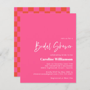 Budget Hot Pink Red Chequerboard Bridal Shower