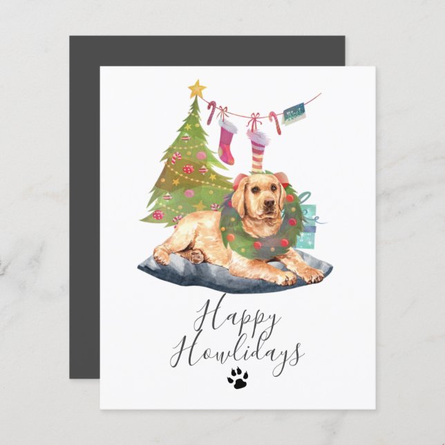 BUDGET Howlidays Yellow Labrador Dog Christmas (Front/Back)