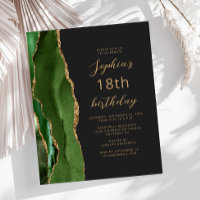 Budget Hunter Green Agate Script 18th Birthday