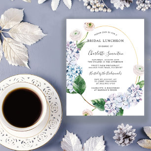 Budget Hydrangea Rose Bridal Luncheon Invitation