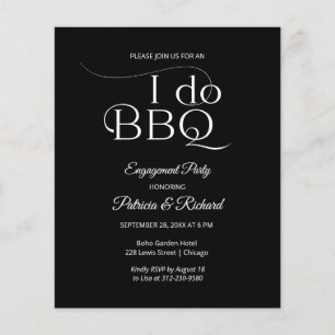 Budget I DO BBQ Engagement Party Invitation
