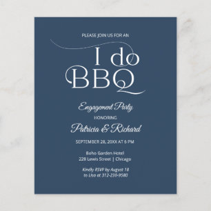 Budget I DO BBQ Engagement Party Invitation