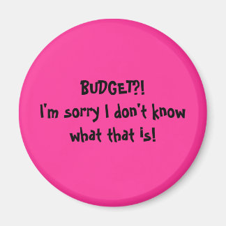 BUDGET?!I'm sorry I don't know what that is! Magnet