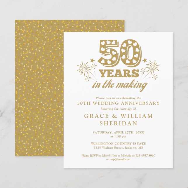 Budget In The Making 50th Anniversary Invitation (Front/Back)