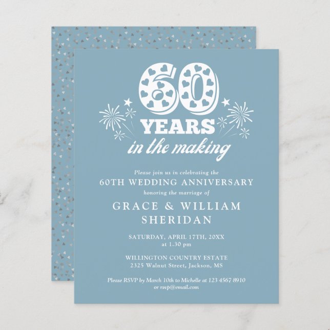 Budget In The Making 60th Anniversary Invitation (Front/Back)
