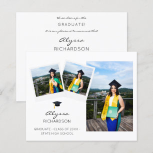 Budget Instant 3 Photo Graduation Hat Announcement