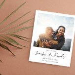 Budget Instant Photo 2 Save the Date - White V2 Flyer<br><div class="desc">******* MATTE PAPER IS THIN. UPGRADE FOR A THICKER PAPER. NO ENVELOPES INCLUDED. FOR CARD STOCK, THICKER CARDS, CHECK OUT THE LINK BELOW. CARD STOCK, THICKER CARDS HAVE AN OPTION FOR ENVELOPES OR INCLUDES THEM******** No envelopes, paper flyer version. Save money on formal invitations with this paper invitation. Get your...</div>