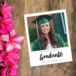 Budget Instant Photo White 2 Graduation Announcem Flyer