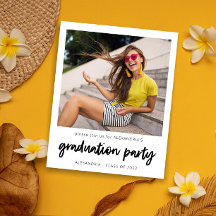 Budget Instant Photo White 2 Graduation Party Flyer