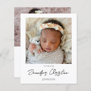 Budget Instant Two Photo Birth Announcement 4