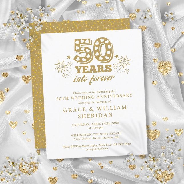 Budget Into Forever 50th Anniversary Invitation (Budget Into Forever 50th Anniversary Invitation)