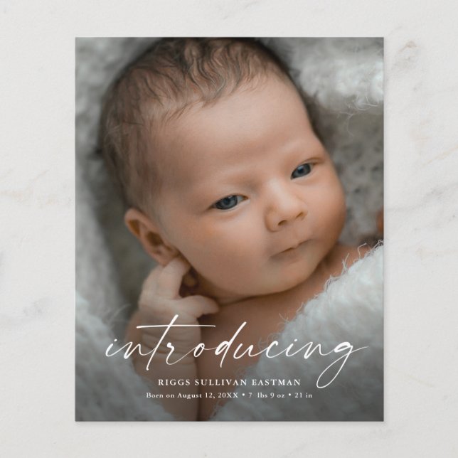 Budget Introducing Baby Photo Thank You Card (Front)