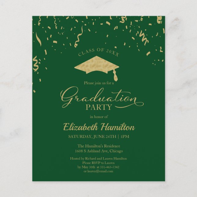 Budget Invitation High School Grad Party Confetti (Front)