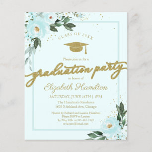 Budget Invitation High School Grad Party Floral