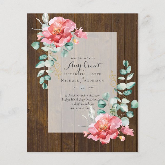 BUDGET INVITATIONS - ANY EVENT - Double Sided Flyer (Front)