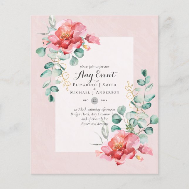 BUDGET INVITATIONS - ANY EVENT - Double Sided Flyer (Front)