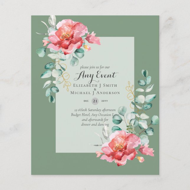 BUDGET INVITATIONS - ANY EVENT - Double Sided Flyer (Front)