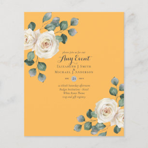 BUDGET INVITATIONS - ANY EVENT - White Roses Flyer