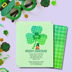 Budget Irish Gnome Initial Clover St Paddys Invite Flyer