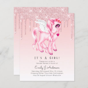 BUDGET It's A Girl Glittery Unicorn Baby Shower