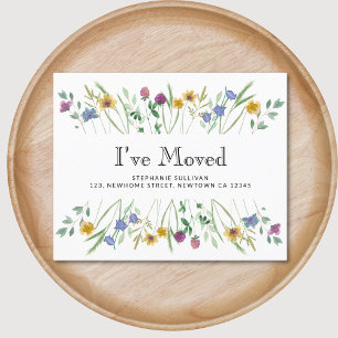 Budget I've Moved Floral Moving Announcement Card
