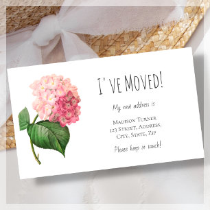 Budget I've Moved Hydrangea Announcement Card